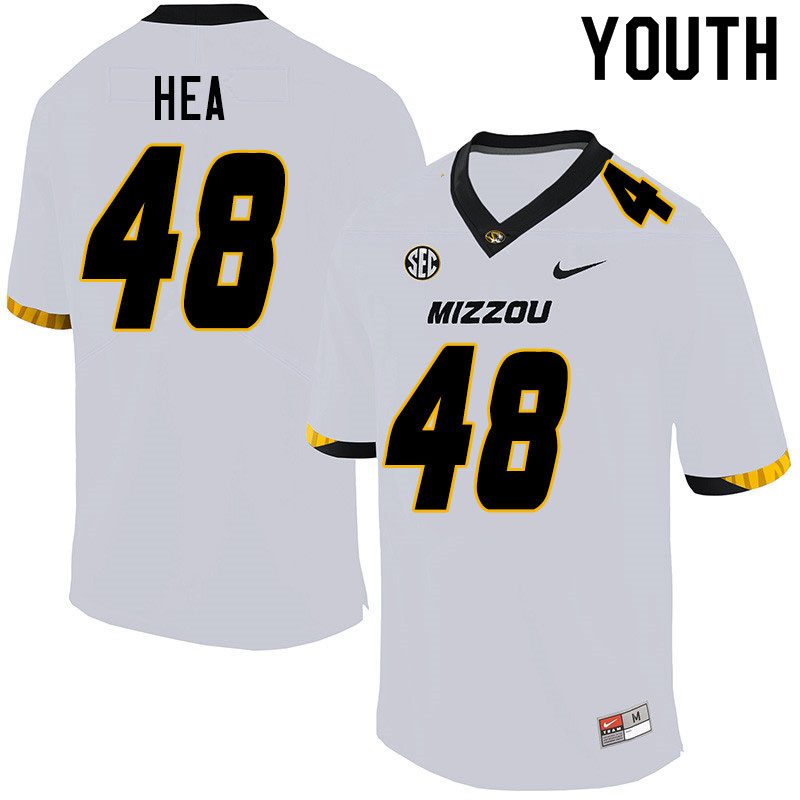Youth #48 Niko Hea Missouri Tigers College Football Jerseys Sale-White - Click Image to Close